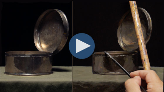 Oil Painting Demo of Silver Container